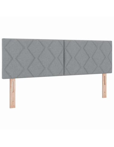 Letto a molle con testiera Grigio chiaro 140 x 190 cm Tessuto