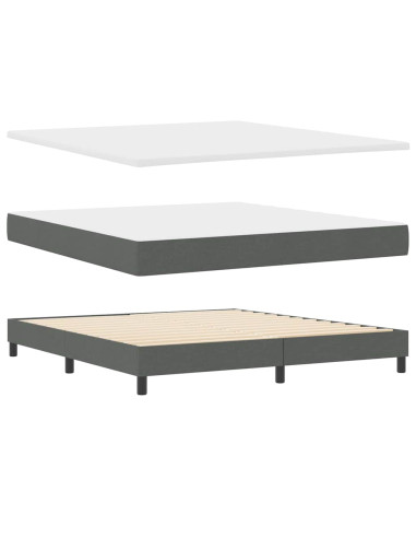 Letto a molle con testiera Grigio scuro 180 x 200 cm Tessuto