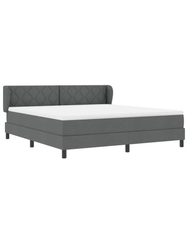Letto a molle con testiera Grigio scuro 180 x 200 cm Tessuto