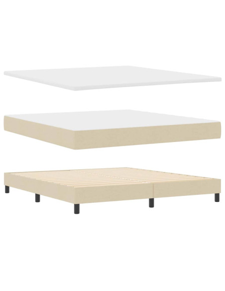 Letto a molle con testiera Crema 180 x 200 cm Tessuto