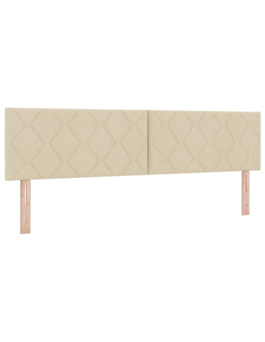 Letto a molle con testiera Crema 180 x 200 cm Tessuto