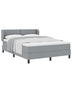 Letto a molle con testiera Grigio chiaro 140 x 200 cm Tessuto 2