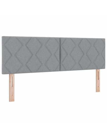 Letto a molle con testiera Grigio chiaro 140 x 200 cm Tessuto