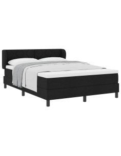 Letto a molle con testiera Nero 140 x 200 cm Tessuto 2