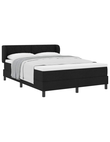 Letto a molle con testiera Nero 140 x 200 cm Tessuto