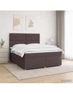 Letto box spring con materasso Marrone Scuro 180 x 200 cm