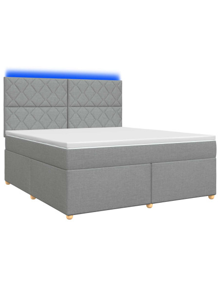 Letto box spring con materasso Grigio Chiaro 160 x 200 cm