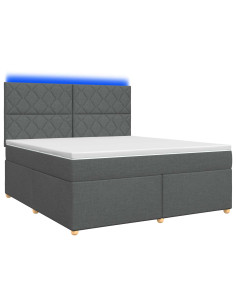 Letto box spring con materasso Grigio Scuro 180 x 200 cm 2