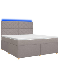 Letto box spring con materasso Tortora 180 x 200 cm Tessuto 2