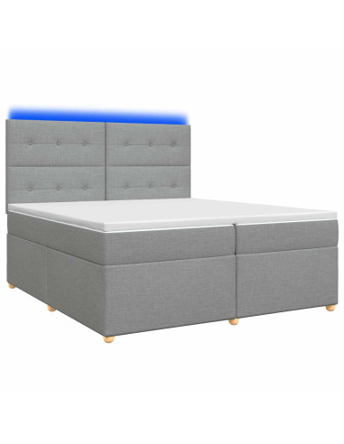 Letto box spring con materasso Grigio Chiaro 200 x 200 cm