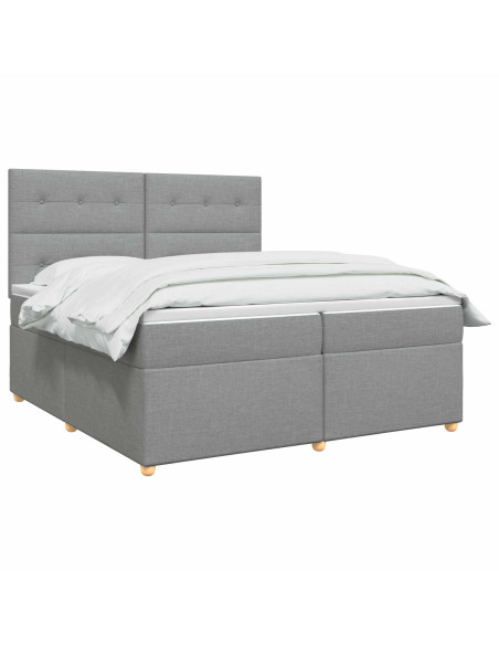 Letto box spring con materasso Grigio Chiaro 200 x 200 cm