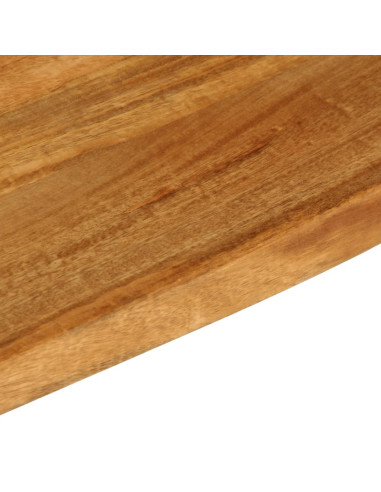 Piano Tavolo Bordi Vivi 110x60x3,8cm in Legno Massello di Mango
