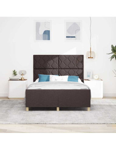 Struttura del letto Marrone scuro 160 x 200 cm Tessuto