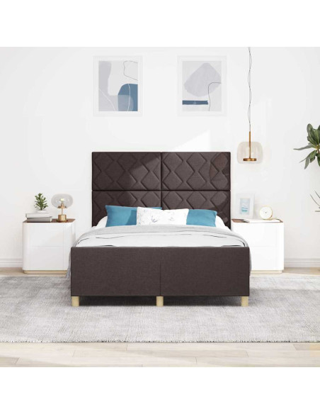 Struttura del letto Marrone scuro 160 x 200 cm Tessuto