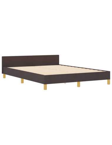 Struttura del letto Marrone scuro 160 x 200 cm Tessuto