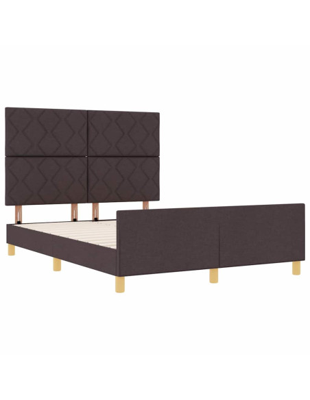 Struttura del letto Marrone scuro 160 x 200 cm Tessuto