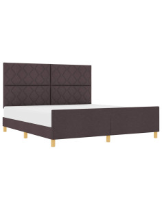 Struttura del letto Marrone scuro 180 x 200 cm Tessuto 2