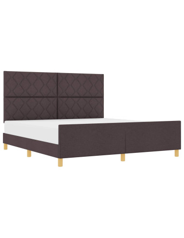 Struttura del letto Marrone scuro 180 x 200 cm Tessuto