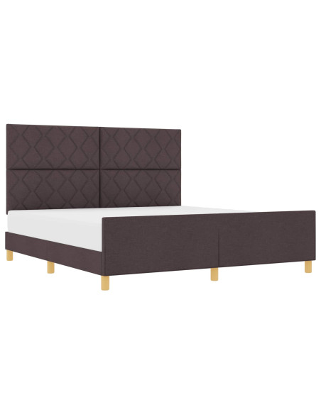 Struttura del letto Marrone scuro 180 x 200 cm Tessuto