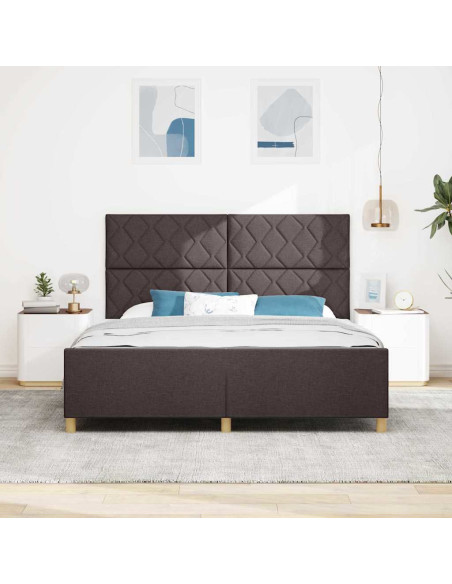Struttura del letto Marrone scuro 180 x 200 cm Tessuto