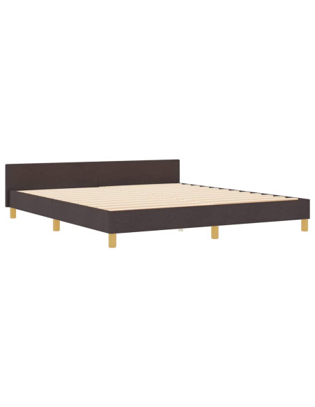 Struttura del letto Marrone scuro 180 x 200 cm Tessuto