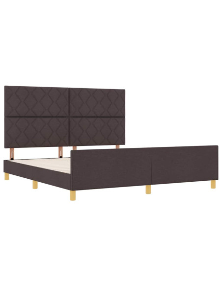 Struttura del letto Marrone scuro 180 x 200 cm Tessuto