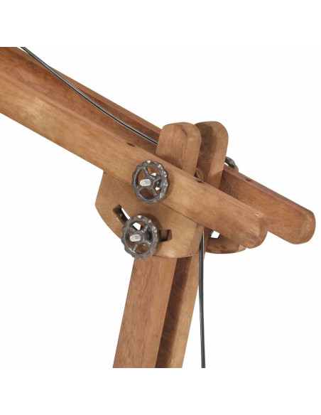 Lampada da Pavimento Argento in Legno Massello di Mango E27