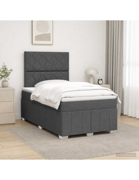 Letto box spring con materasso Grigio Scuro 120 x 200 cm
