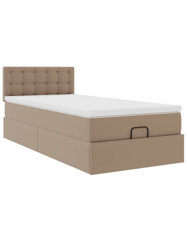 Letto Pouf con Materasso Cappucino 80x200 cm Similpelle