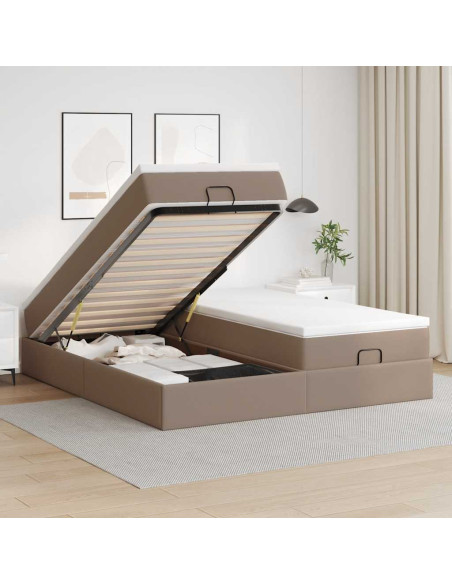 Struttura Letto Pouf con Materassi 160x200 cm Similpelle