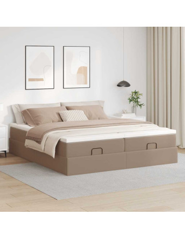 Struttura Letto Pouf con Materassi 160x200 cm Similpelle