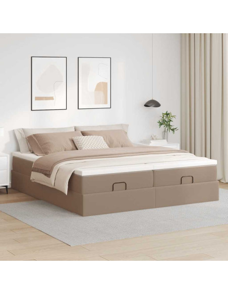 Struttura Letto Pouf con Materassi 160x200 cm Similpelle
