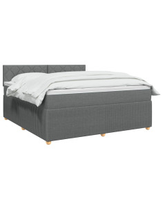 Letto box spring con materasso Grigio Scuro 160 x 200 cm 2