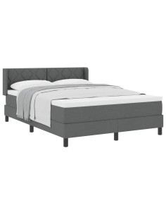 Letto a molle con testiera Grigio scuro 200 x 140 cm Tessuto 2