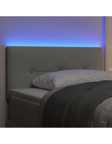 Testiera LED con strisce LED Grigio chiaro 80 cm Velluto