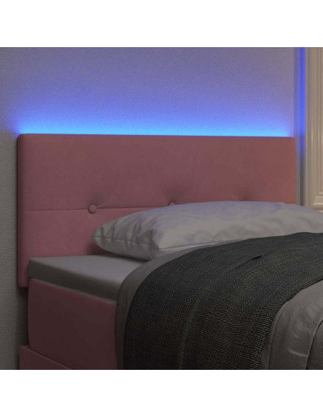 Testiera LED con strisce LED Rosa 80 cm Velluto