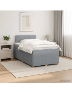 Letto box spring con materasso Grigio Chiaro 120 x 190 cm