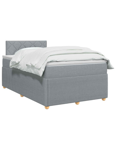 Letto box spring con materasso Grigio Chiaro 120 x 190 cm