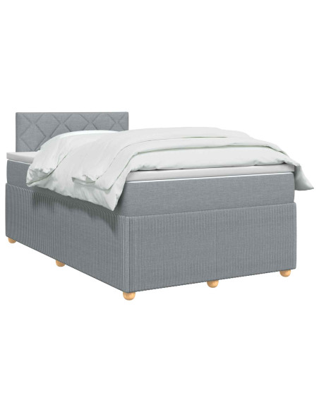 Letto box spring con materasso Grigio Chiaro 120 x 190 cm