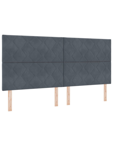 Letto con Contenitore Grigio Scuro 200 x 200 cm Velluto