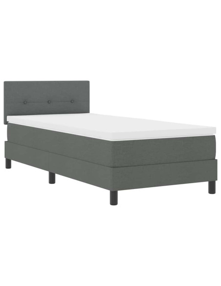 Letto a molle con strisce LED Grigio scuro 100 x 200 cm Tessuto