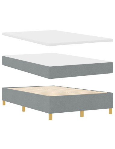Letto a molle con testiera Grigio chiaro 120 x 200 cm Tessuto