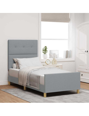 Struttura del letto Grigio chiaro 100 x 200 cm Tessuto