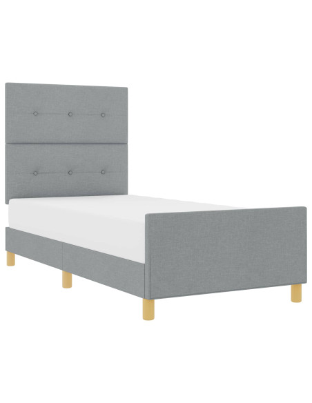 Struttura del letto Grigio chiaro 100 x 200 cm Tessuto