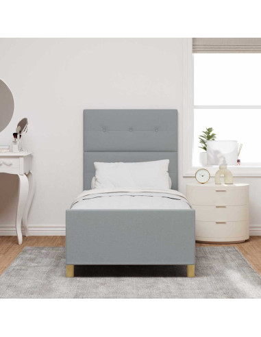 Struttura del letto Grigio chiaro 100 x 200 cm Tessuto