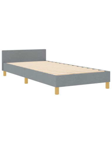 Struttura del letto Grigio chiaro 100 x 200 cm Tessuto
