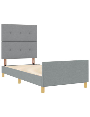 Struttura del letto Grigio chiaro 100 x 200 cm Tessuto