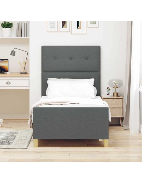Struttura del letto Grigio scuro 100 x 200 cm Tessuto