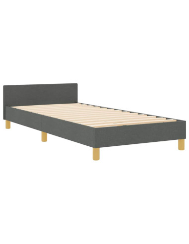 Struttura del letto Grigio scuro 100 x 200 cm Tessuto