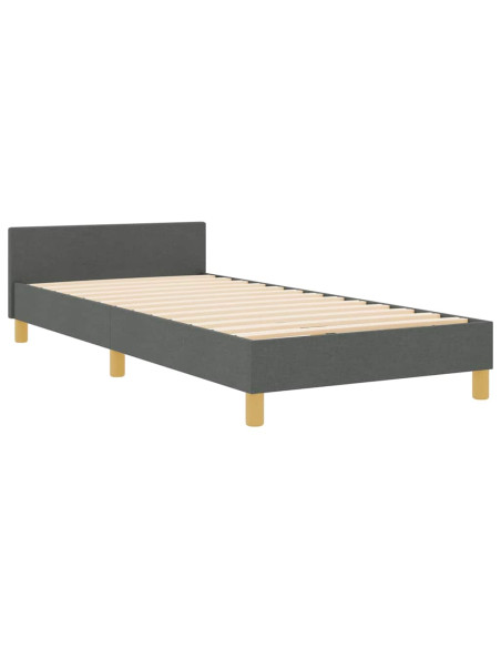 Struttura del letto Grigio scuro 100 x 200 cm Tessuto